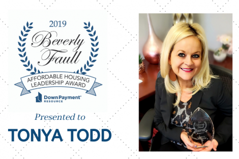 Tonya Todd awarded 2019 Affordable Housing Leadership Award